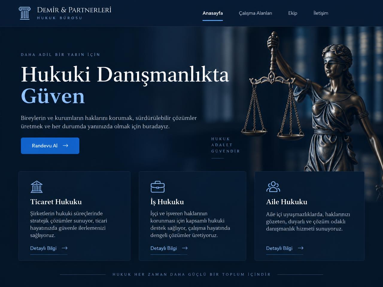 Hukuk Büroları için Adalet web sitesi teması