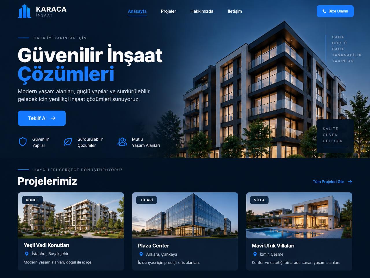 İnşaat Firmaları için Yapı Pro web sitesi teması