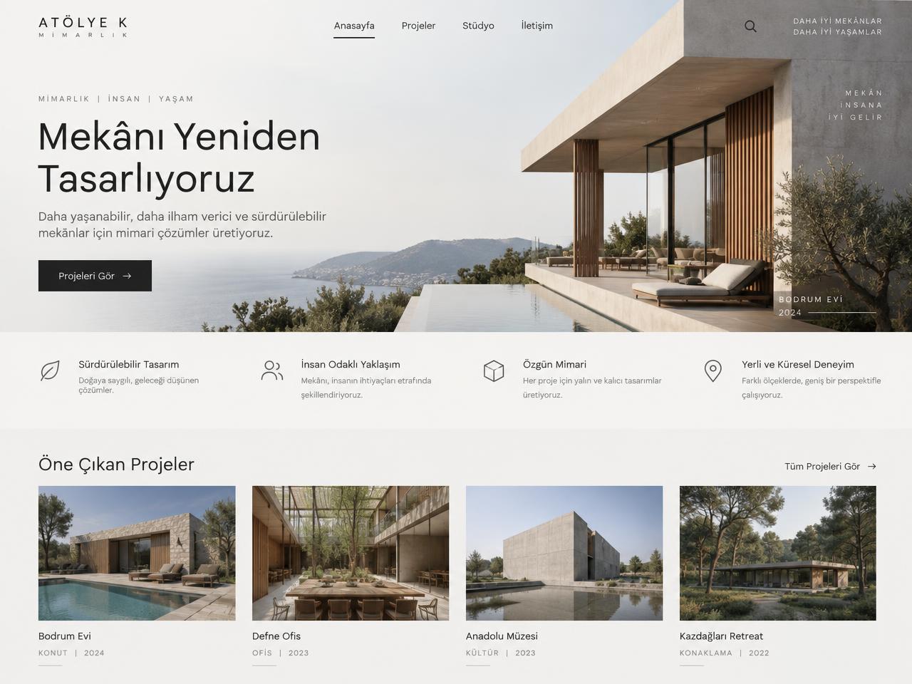 Mimarlık Ofisleri için Atölye web sitesi teması