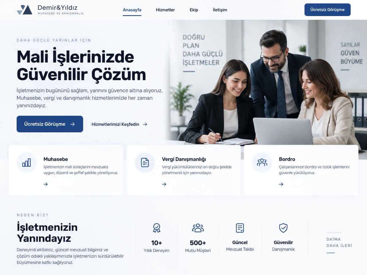 Muhasebe & Danışmanlık için Finans web sitesi teması